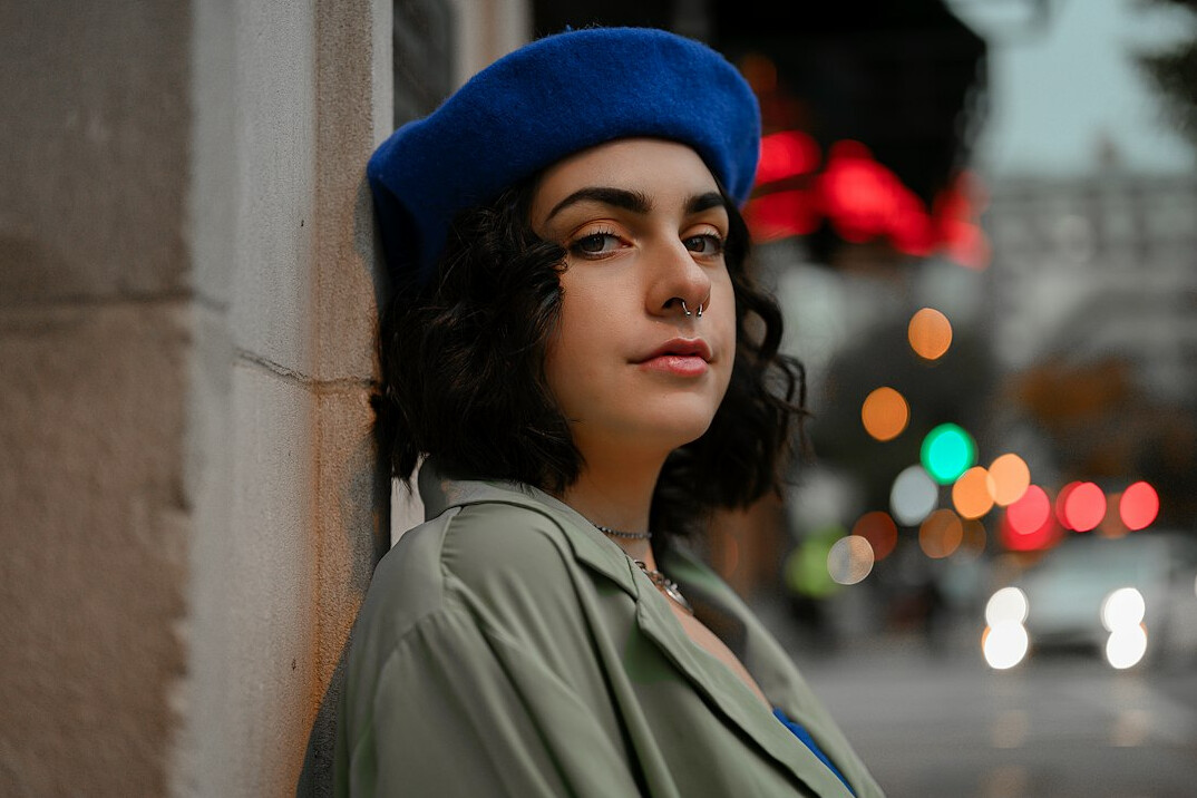 Studio portrait of a young Portuguese female data journalist
