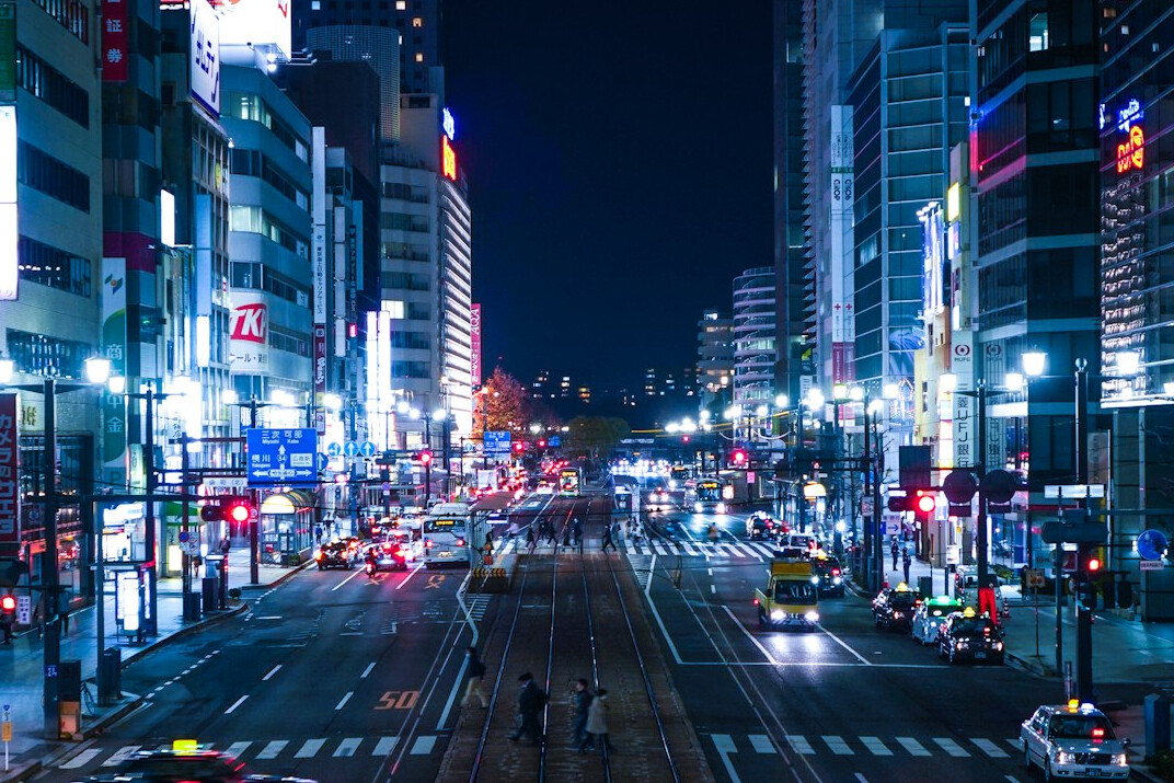city street at night