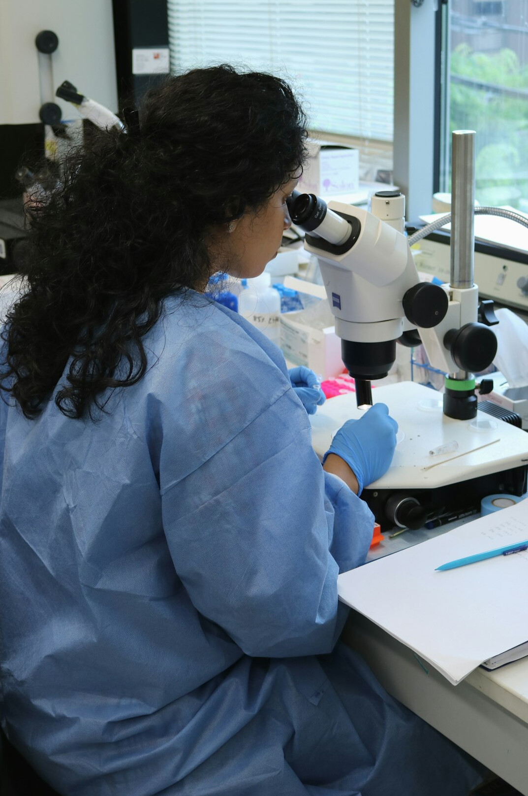 forensic expert analyzing clues